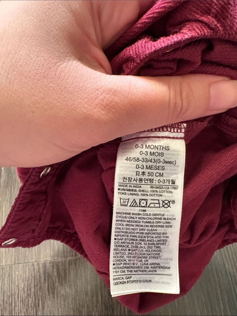 Baby Gap 100% cotton corduroy onesie